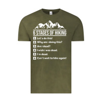 Vintage Olive hiking 6 stages of hiking funny hiking nature adventure Vintage Tee - baoMotion