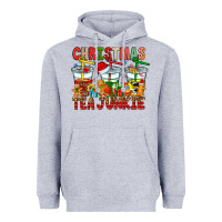 Heather Grey Christmas tea junkie Heavyweight Hoodie - CowhideDigitalArt