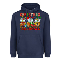 Navy Christmas tea junkie Heavyweight Hoodie - CowhideDigitalArt
