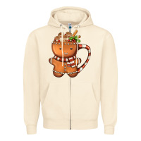 Sandshell Gingerbread Cookie Man Hot Cocoa Coffee Zipper Hoodie - FaDigitalArtStudio