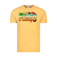 Vintage Mustard the beach is calling Vintage Tee - NancyCooperArtShop