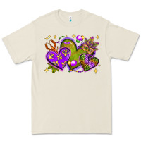 Bone Mardi Gras Hearts Premium Tee - BundleAndBundleShop