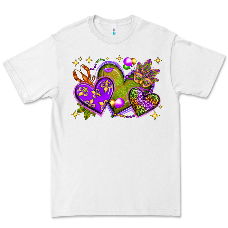 Mardi Gras Hearts Premium Tee by BundleAndBundleShop | Teevron