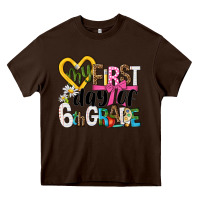 Chocolate Brown my first day of 6th grade Heavy Core Tee - NancyCooperArtShop