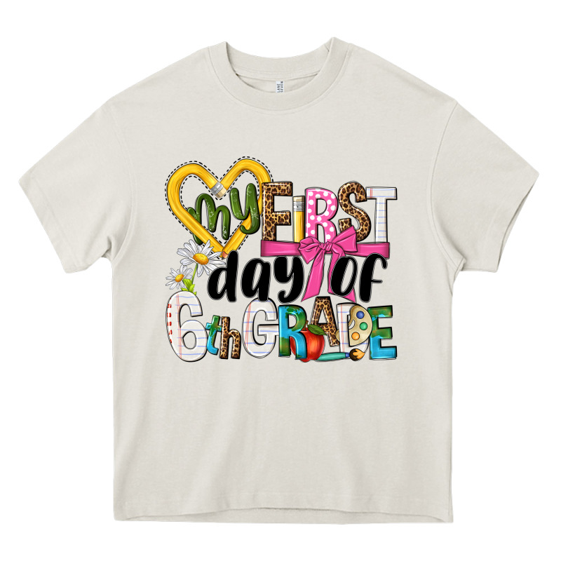 My First Day Of 6th Grade Heavy Core Tee by NancyCooperArtShop | Teevron