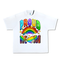 White Proud Mom Urban Heavy Tee - NancyCooperArtShop