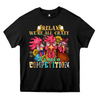 Black relax were all crazy its not a competition Heavy Core Tee - NancyCooperArtShop