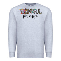 Heather Grey thankful for coffee Premium Sweatshirt - CowhideDigitalArt
