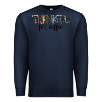 Navy thankful for coffee Premium Sweatshirt - CowhideDigitalArt