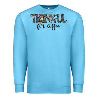 Ocean Blue thankful for coffee Premium Sweatshirt - CowhideDigitalArt