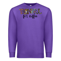 Purple thankful for coffee Premium Sweatshirt - CowhideDigitalArt
