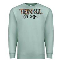 Seafoam thankful for coffee Premium Sweatshirt - CowhideDigitalArt