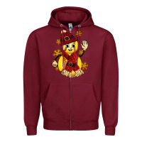 Burgundy Softball Christmas With Hat And Glove Zipper Hoodie - FaDigitalArtStudio