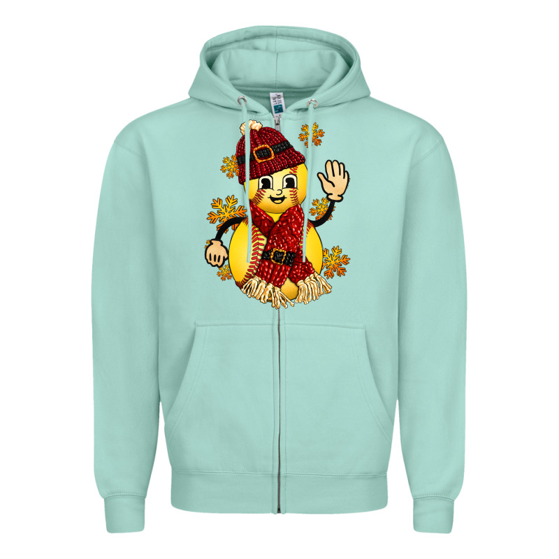 Softball Christmas With Hat And Glove Zipper Hoodie by FaDigitalArtStudio | Teevron