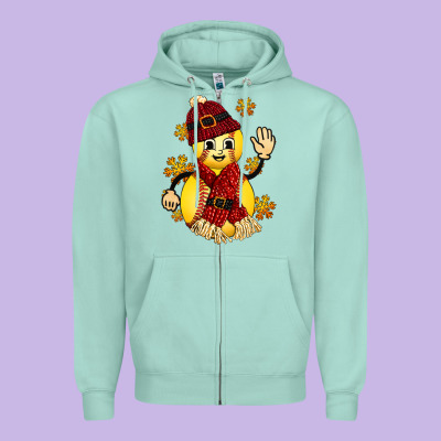 Softball Christmas With Hat And Glove Zipper Hoodie Designed By Fadigitalartstudio