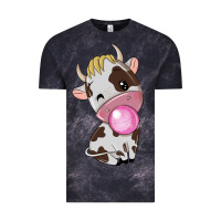 Cloud Black cute cow Vintage Tee - texasbilliewilder