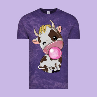 Cute Cow Vintage Tee Designed By Texasbilliewilder