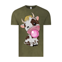 Vintage Olive cute cow Vintage Tee - texasbilliewilder
