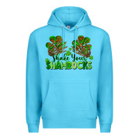 Ocean Blue Shake Your Shamrocks Premium Hoodie - FaDigitalArtStudio