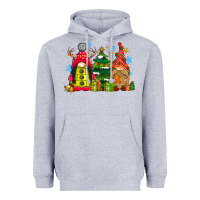 Heather Grey gnome Christmas Heavyweight Hoodie - CowhideDigitalArt