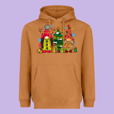 Gnome Christmas Heavyweight Hoodie Designed By Cowhidedigitalart