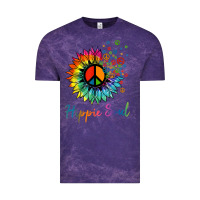 Cloud Purple daisy peace sign hippie soul retro hippie flower lovers t shirt Vintage Tee - baoMotion