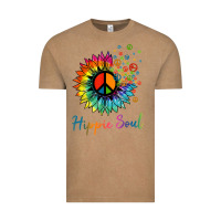 Vintage Coffee daisy peace sign hippie soul retro hippie flower lovers t shirt Vintage Tee - baoMotion