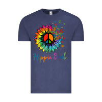 Vintage Denim daisy peace sign hippie soul retro hippie flower lovers t shirt Vintage Tee - baoMotion