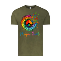 Vintage Olive daisy peace sign hippie soul retro hippie flower lovers t shirt Vintage Tee - baoMotion