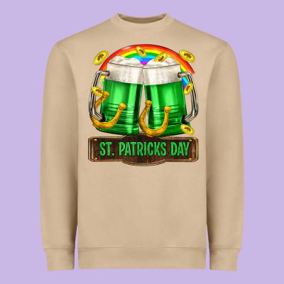 St. Patrick's Day Beer Heavyweight Sweatshirt Designed By Oliviacreatesart