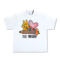 White peace love 1st grade Urban Heavy Tee - JahusDesignShop