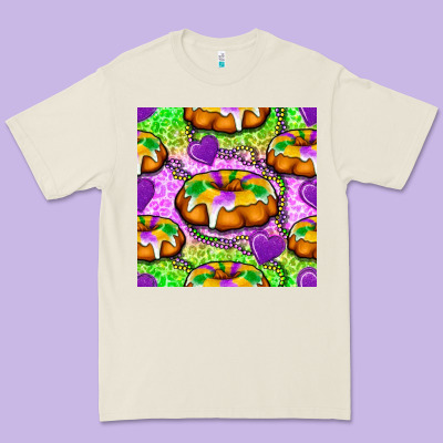Mardi Gras King Cake Seamless Pattern Premium Tee Designed By Bundleandbundleshop