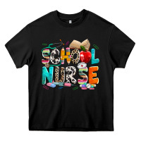 Black school nurse Heavy Core Tee - NancyCooperArtShop