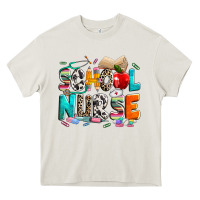 Cream school nurse Heavy Core Tee - NancyCooperArtShop