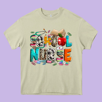 School Nurse Heavy Core Tee Designed By Nancycooperartshop