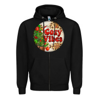 Black Cozy vibes Zipper Hoodie - FaDigitalArtStudio