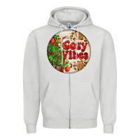 Dove Grey Cozy vibes Zipper Hoodie - FaDigitalArtStudio