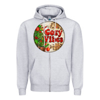 Heather Grey Cozy vibes Zipper Hoodie - FaDigitalArtStudio