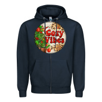 Navy Cozy vibes Zipper Hoodie - FaDigitalArtStudio