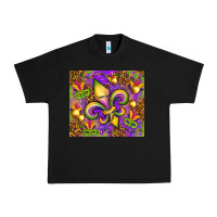 Black Mardi Gras fleur de lis Urban Heavy Tee - NancyCooperArtShop