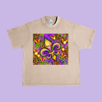 Mardi Gras Fleur De Lis Urban Heavy Tee Designed By Nancycooperartshop