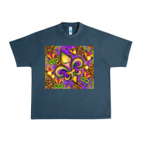 Midnight Navy Mardi Gras fleur de lis Urban Heavy Tee - NancyCooperArtShop