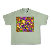Oil Green Mardi Gras fleur de lis Urban Heavy Tee - NancyCooperArtShop