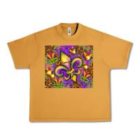 Peanut Butter Mardi Gras fleur de lis Urban Heavy Tee - NancyCooperArtShop