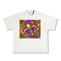 Pistachio Mardi Gras fleur de lis Urban Heavy Tee - NancyCooperArtShop