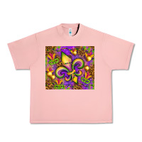 Salmon Mardi Gras fleur de lis Urban Heavy Tee - NancyCooperArtShop