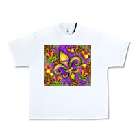 White Mardi Gras fleur de lis Urban Heavy Tee - NancyCooperArtShop