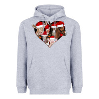 Heather Grey farm animals christmas Heavyweight Hoodie - CowhideDigitalArt
