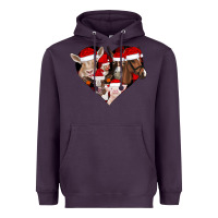 Plum farm animals christmas Heavyweight Hoodie - CowhideDigitalArt