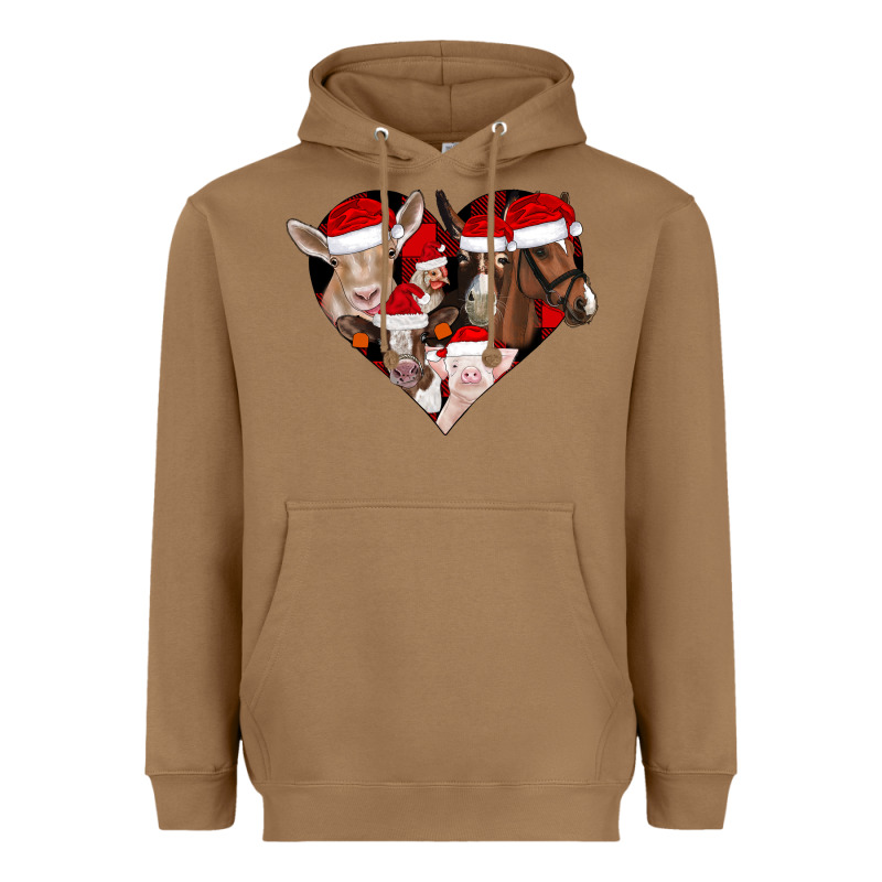 Farm Animals Christmas Heavyweight Hoodie by CowhideDigitalArt | Teevron